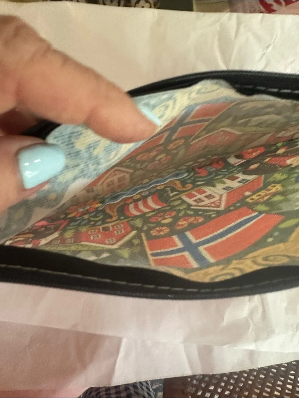 Nordic Flag Folk Art Pouch/Cosmetic bag